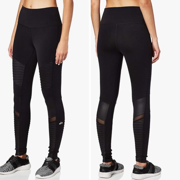 ALO Yoga Pants - NEW Alo Yoga Women's High Waist Moto Legging in black, S